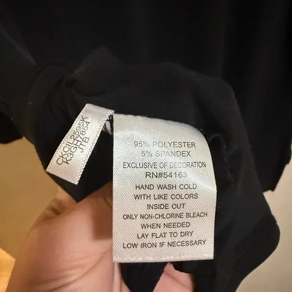 Calvin Klein Black Zip Shoulder Long Sleeve Top Size L - Picture 6 of 6